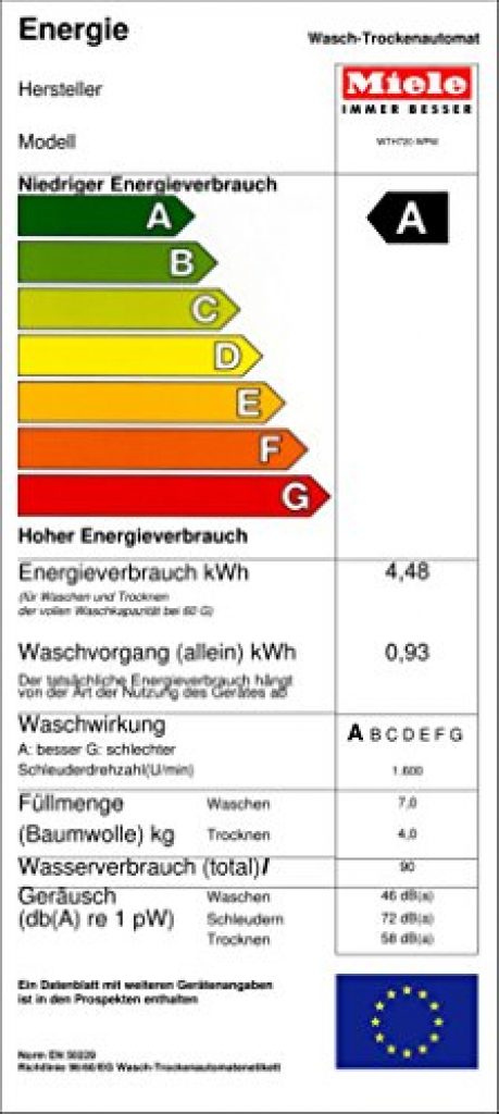 I I Miele WTH 720 WPM Waschtrockner - Waschmaschine 7 kg ...